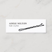 Carte De Visite Mini Élégant minimal noir poil blanc (Devant)