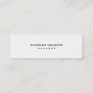 Carte De Visite Mini Élégant minimaliste blanc professionnel