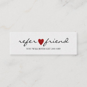 Carte De Visite Mini Élégant minimaliste moderne Red Heart Reference Ca