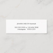Carte De Visite Mini Elégant minimaliste Rose Ciseaux noirs HairStylist (Dos)