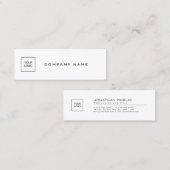 Carte De Visite Mini Élégant Modèle simple Ajouter votre logo Société C (Devant / Derrière)