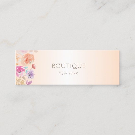 Carte De Visite Mini Elégant Moderne, brillant, Fleurs aquarelles (Devant)