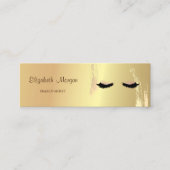 Carte De Visite Mini Élégant moderne, Brosse Or Stroke, Lashes (Devant)