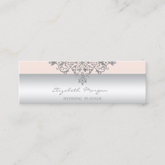 Carte De Visite Mini Élégant Moderne Charme Professionnel, Dentelle (Devant)