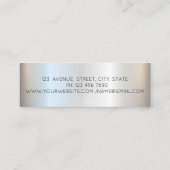 Carte De Visite Mini Élégant Moderne Chic Professionnel, Coeurs, Argent (Dos)