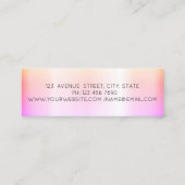 Carte De Visite Mini Élégant Moderne Chic Professionnel, Coeurs, Ombre (Dos)