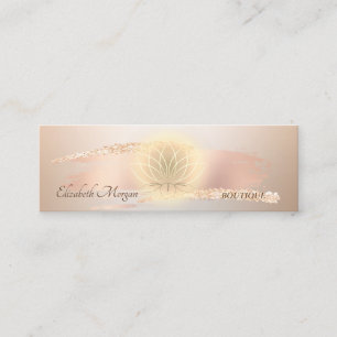 Carte De Visite Mini Élégant Moderne, Chic Rose Doré Coup de Pinceau Lo