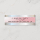 Carte De Visite Mini Elégant Moderne Design Argent, Bande, Perles (Dos)