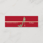 Carte De Visite Mini Élégant moderne, Diamants Rouges talons hauts (Devant)