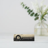 Carte De Visite Mini Elégant moderne, Dots, Parties scintillant d'or In (Debout devant)