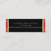 Carte De Visite Mini Elégant moderne élégant rouge géométrique, Ciseaux (Dos)