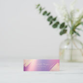 Carte De Visite Mini Elégant Moderne, Faux Gold Stripes (Debout devant)