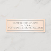 Carte De Visite Mini Elégant Moderne Faux Lashes Professionnel, Cadre (Dos)