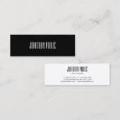 Carte De Visite Mini Élégant moderne moderne noir blanc Cool propre (Devant / Derrière)