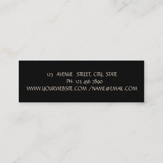 Carte De Visite Mini Élégant Moderne, Noir, Parties scintillant Lashes (Dos)