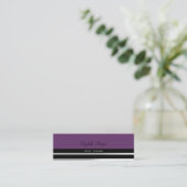 Carte De Visite Mini Élégant Moderne Professionnel, Violet, Rayé (Debout devant)