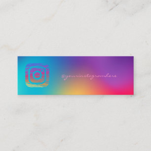 Carte De Visite Mini Élégant Moderne, Réseau Social Instagram Coloré