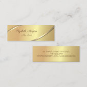 Carte De Visite Mini Élégant Moderne Simple, Bandes Or (Devant / Derrière)