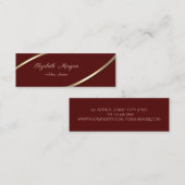 Carte De Visite Mini Élégant Moderne Simple, Bandes Or (Devant / Derrière)