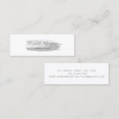 Carte De Visite Mini Élégant moderne simple, brosse Argent (Devant / Derrière)