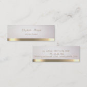 Carte De Visite Mini Élégant Moderne Simple Faux Gold Stripe (Devant / Derrière)
