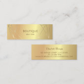 Carte De Visite Mini Élégant moderne simple or géométrique (Devant / Derrière)