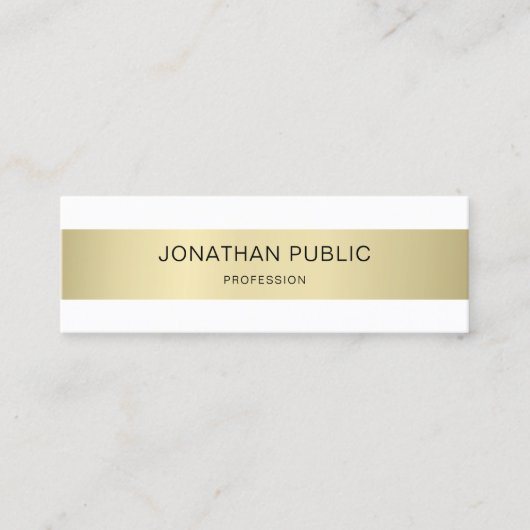 Carte De Visite Mini Élégant Moderne Simple Plain Luxe Professionnel (Devant)