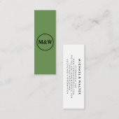 Carte De Visite Mini Élégant Monogram Professional (Devant / Derrière)