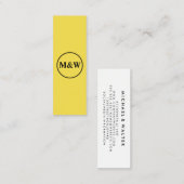 Carte De Visite Mini Élégant Monogram Professional (Devant / Derrière)