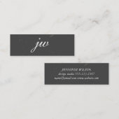 Carte De Visite Mini Élégant monogramme de texture (Devant / Derrière)