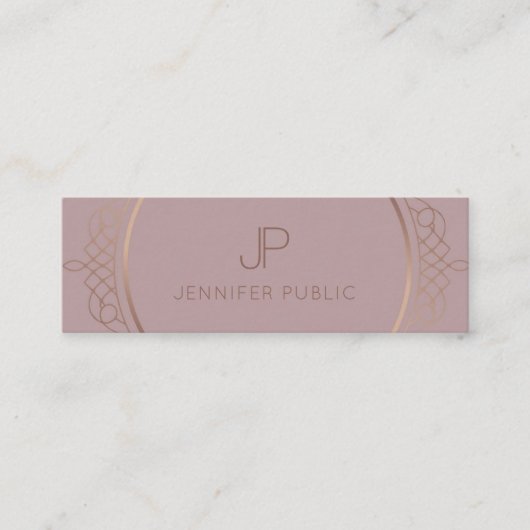 Carte De Visite Mini Élégant Monogramme moderne Modèle professionnel (Devant)