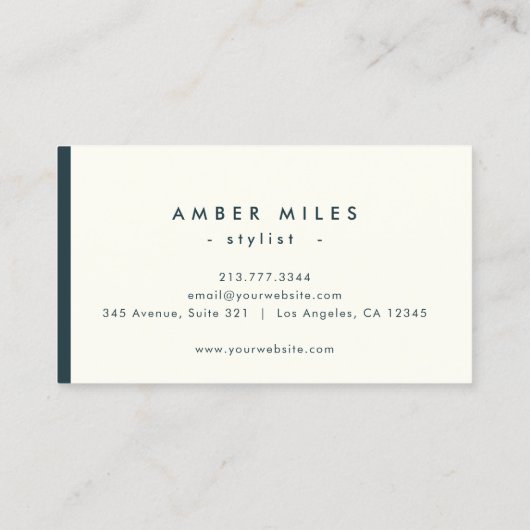 Carte De Visite Mini Elegant Moody Turquoise Chic Style Hello (Dos)