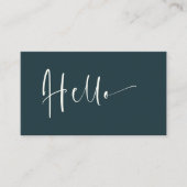 Carte De Visite Mini Elegant Moody Turquoise Chic Style Hello (Devant)