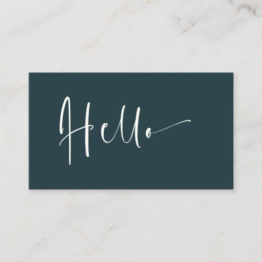 Carte De Visite Mini Elegant Moody Turquoise Chic Style Hello (Devant)