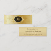 Carte De Visite Mini Élégant Motif or noir Accent (Devant / Derrière)