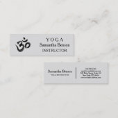 Carte De Visite Mini Élégant Noir et Blanc OM Symbole Yoga Instructeur (Devant / Derrière)
