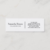 Carte De Visite Mini Élégant Noir et Blanc OM Symbole Yoga Instructeur (Dos)