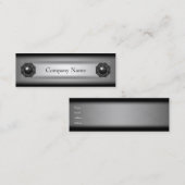 Carte De Visite Mini Elégant noir métal argent maigre 2 (Devant / Derrière)