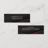 Carte De Visite Mini Élégant noir rouge brillant Abstrait Arrière - pla (Devant / Derrière)