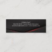 Carte De Visite Mini Élégant noir rouge brillant Abstrait Arrière - pla (Dos)