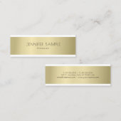 Carte De Visite Mini Elégant or Look moderne propre Plain Professional (Devant / Derrière)