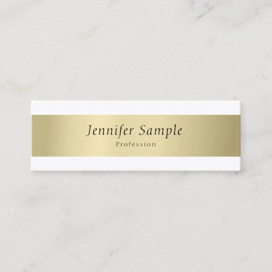 Carte De Visite Mini Élégant or moderne look élégant sobre professionne (Devant)