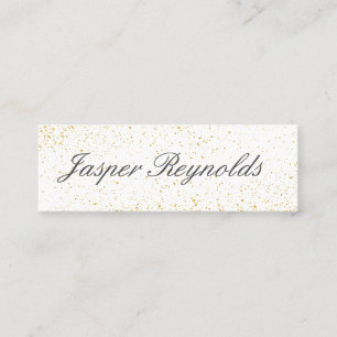 Carte De Visite Mini Elégant Or Poussière Noir Blanc