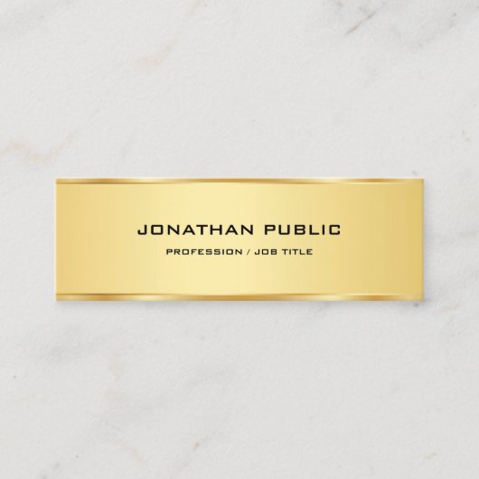 Carte De Visite Mini Elegant Or Simple Modèle professionnel moderne (Devant)