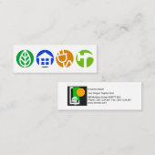 Carte De Visite Mini Élégant panneau de construction générale ronde (Devant / Derrière)