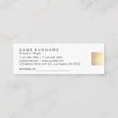 Carte De Visite Mini Élégant Parcours d'or moderne en dégradé de beige (Dos)