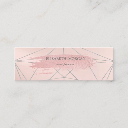 Carte De Visite Mini Élégant pinceau de Parties scintillant moderne, gé (Devant)