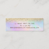 Carte De Visite Mini Élégant pinceau d'or, Holographie de Parties scint (Dos)