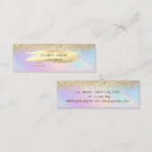 Carte De Visite Mini Élégant pinceau d'or, Holographie de Parties scint (Devant / Derrière)