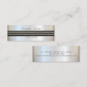Carte De Visite Mini Élégant professionnel élégant moderne Silver (Devant / Derrière)